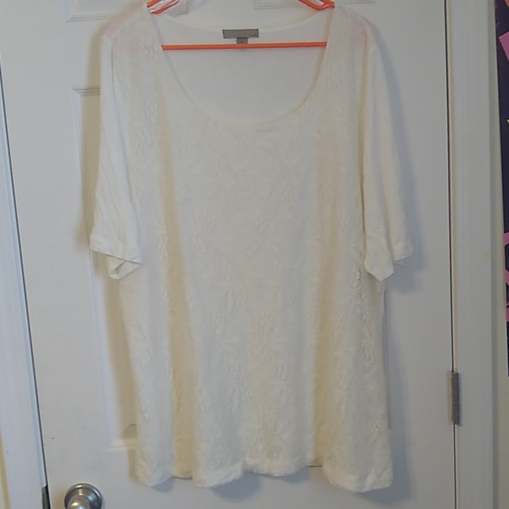 White Lace front shirt